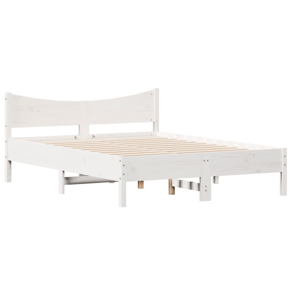 Bedframe zonder matras massief grenenhout wit 140x190 cm is nu te koop bij PeponiXL, paradijselijk wonen!