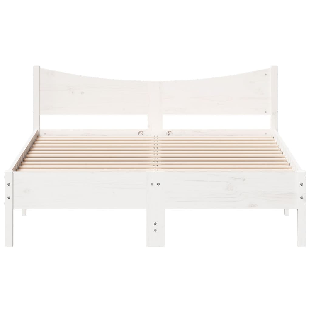 Bedframe zonder matras massief grenenhout wit 140x190 cm is nu te koop bij PeponiXL, paradijselijk wonen!
