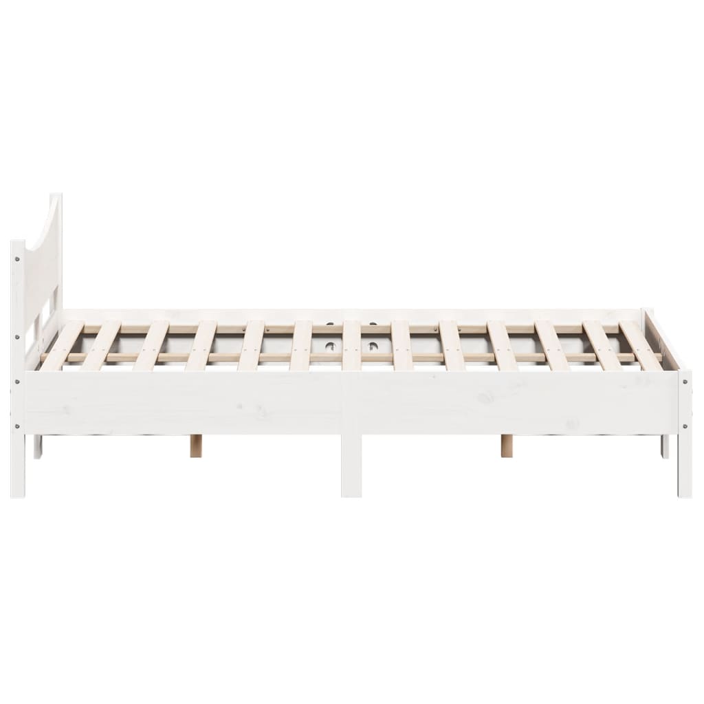 Bedframe zonder matras massief grenenhout wit 140x190 cm is nu te koop bij PeponiXL, paradijselijk wonen!