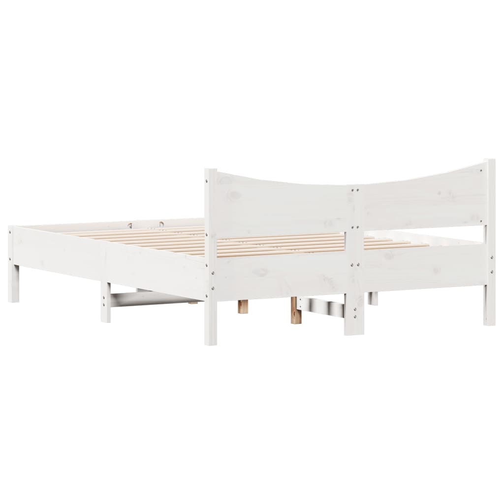 Bedframe zonder matras massief grenenhout wit 140x190 cm is nu te koop bij PeponiXL, paradijselijk wonen!