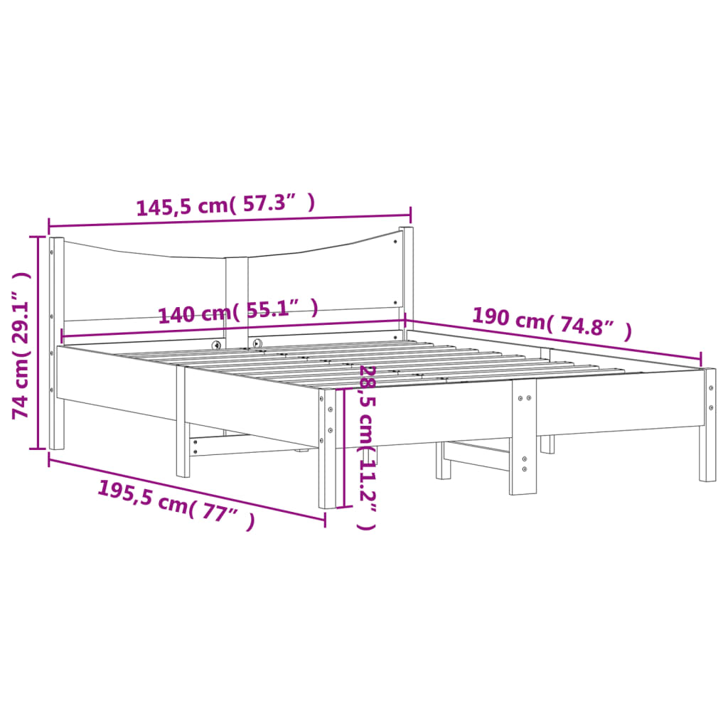 Bed met matras massief grenenhout wasbruin 140x190 cm is nu te koop bij PeponiXL, paradijselijk wonen!