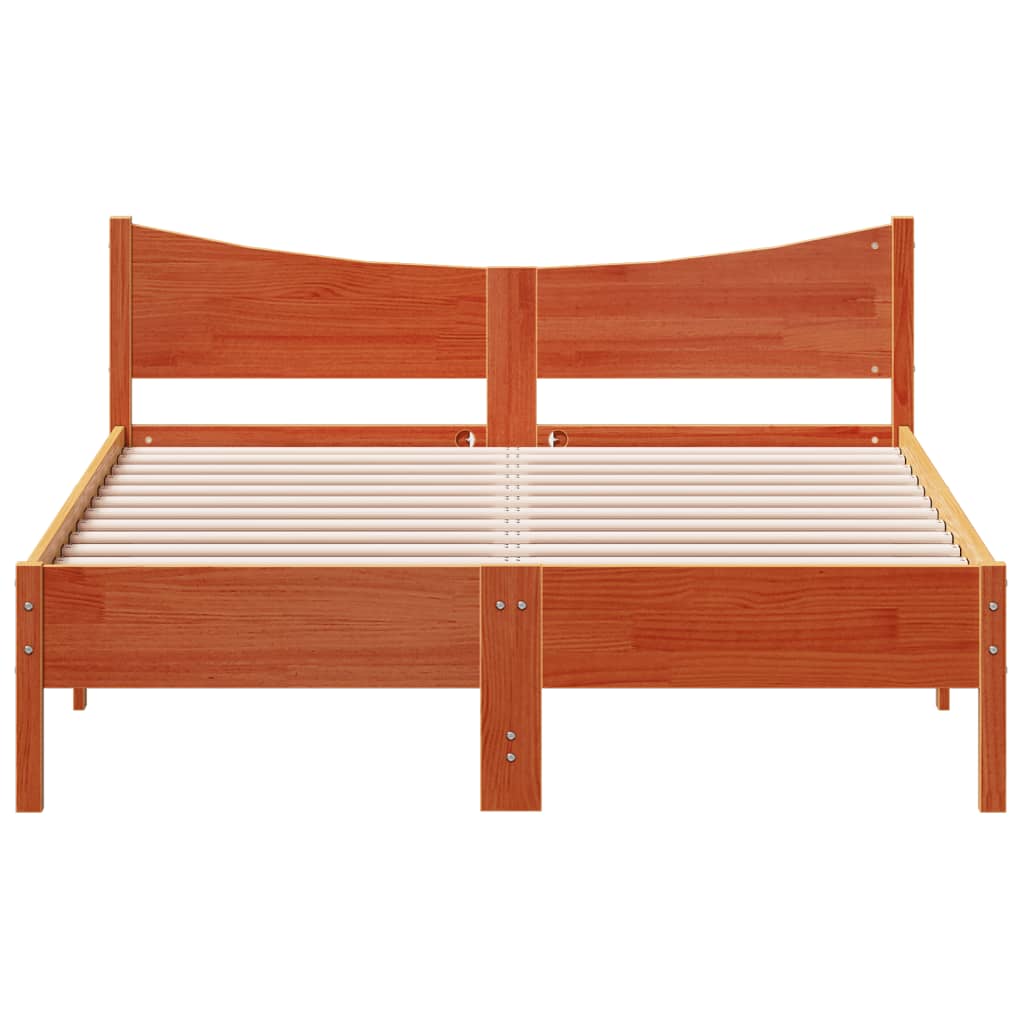 Bedframe zonder matras massief grenenhout wasbruin 135x190 cm is nu te koop bij PeponiXL, paradijselijk wonen!