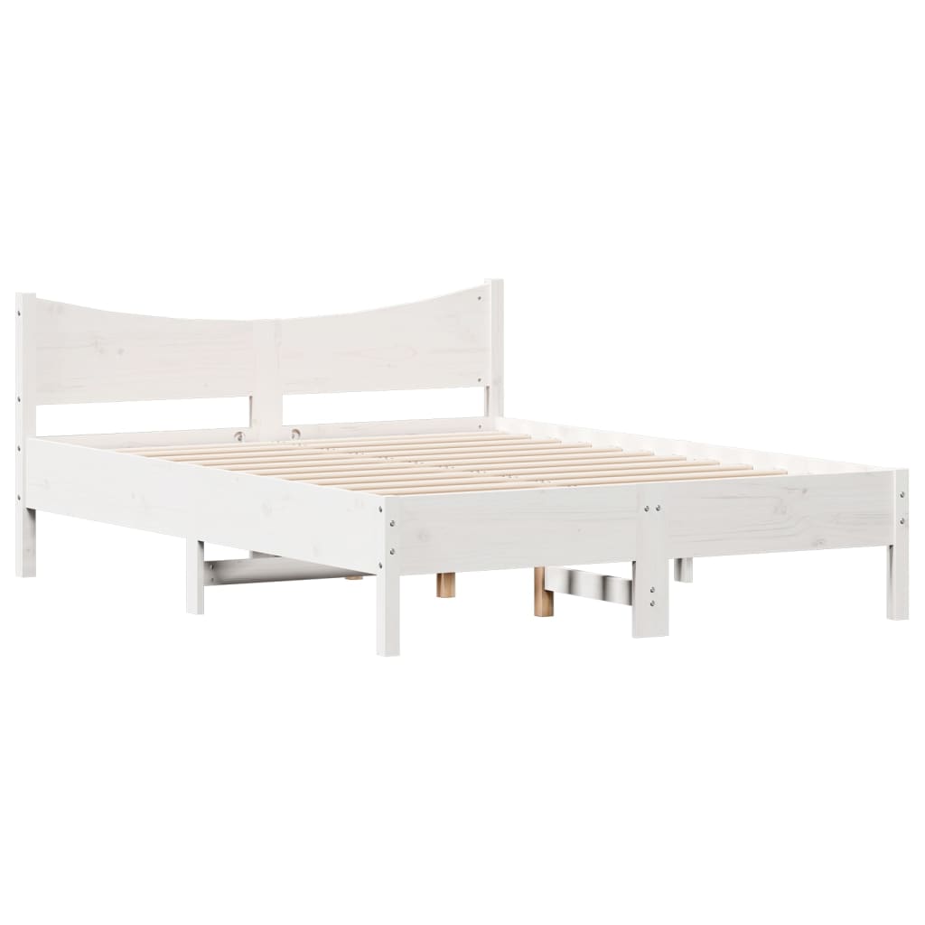 Bedframe zonder matras massief grenenhout wit 120x190 cm is nu te koop bij PeponiXL, paradijselijk wonen!