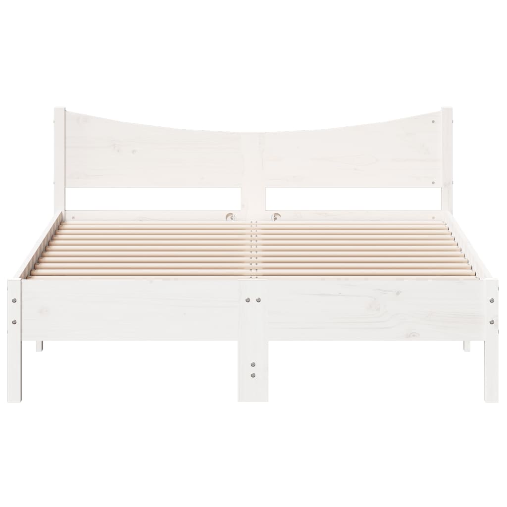 Bedframe zonder matras massief grenenhout wit 120x190 cm is nu te koop bij PeponiXL, paradijselijk wonen!