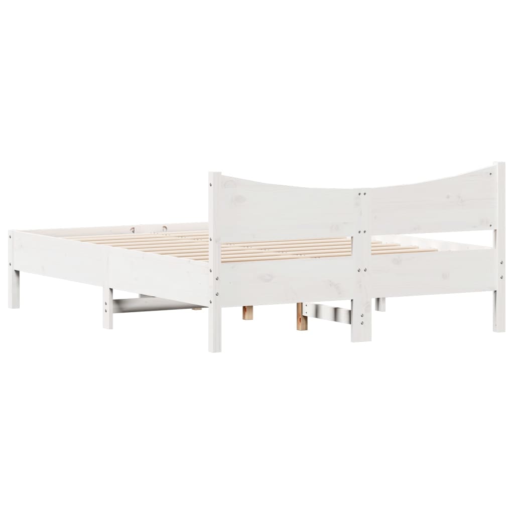 Bedframe zonder matras massief grenenhout wit 120x190 cm is nu te koop bij PeponiXL, paradijselijk wonen!