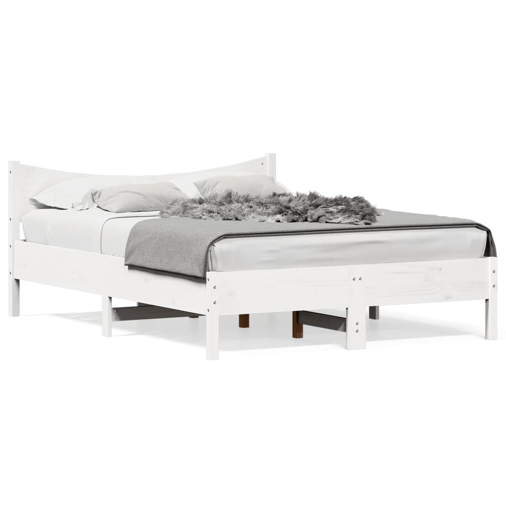 Bedframe zonder matras massief grenenhout wit 120x190 cm is nu te koop bij PeponiXL, paradijselijk wonen!
