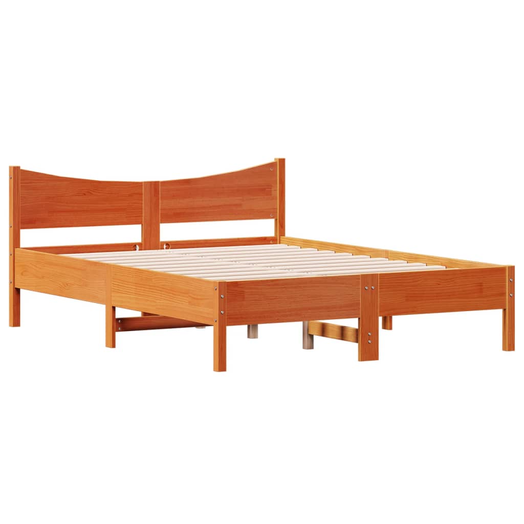 Bedframe zonder matras massief grenenhout wasbruin 120x190 cm is nu te koop bij PeponiXL, paradijselijk wonen!