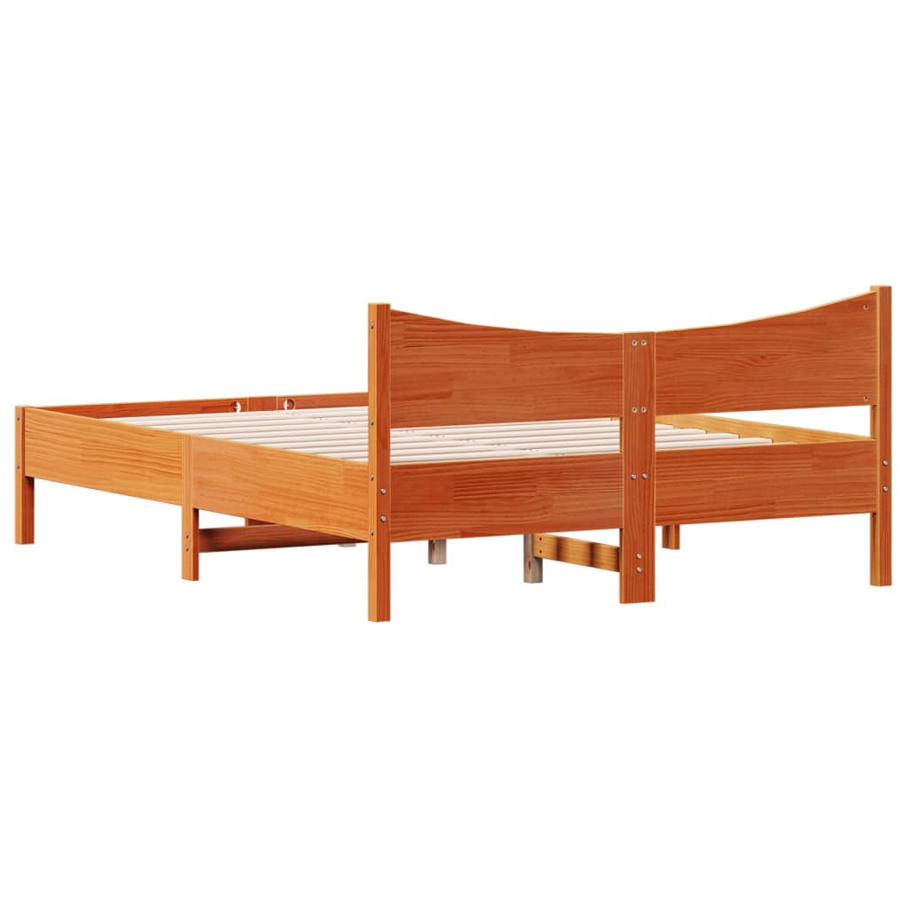 Bedframe zonder matras massief grenenhout wasbruin 120x190 cm is nu te koop bij PeponiXL, paradijselijk wonen!