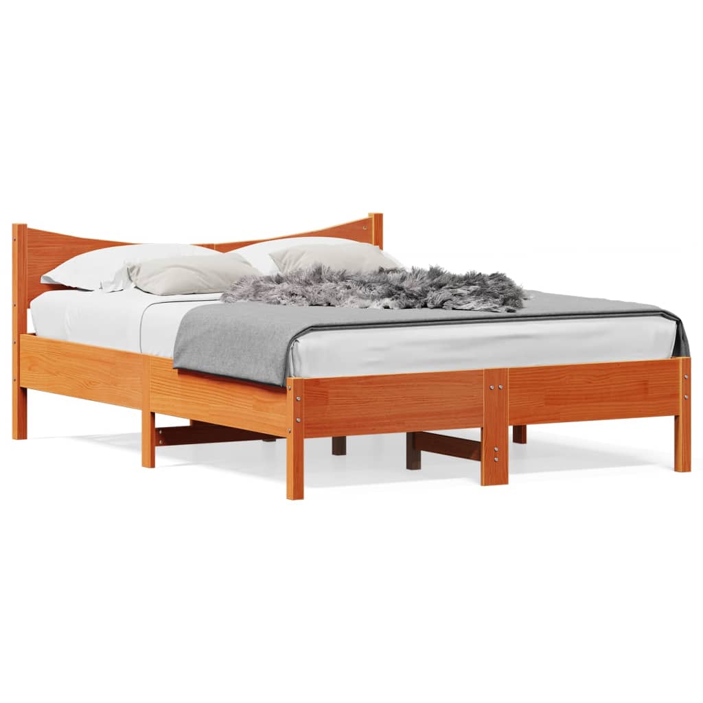 Bedframe zonder matras massief grenenhout wasbruin 120x190 cm is nu te koop bij PeponiXL, paradijselijk wonen!