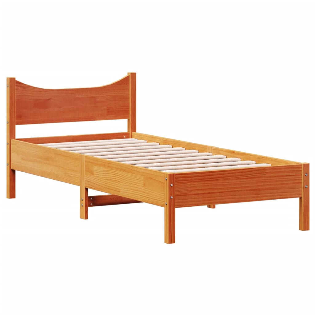 Bedframe zonder matras massief grenenhout wasbruin 90x190 cm is nu te koop bij PeponiXL, paradijselijk wonen!