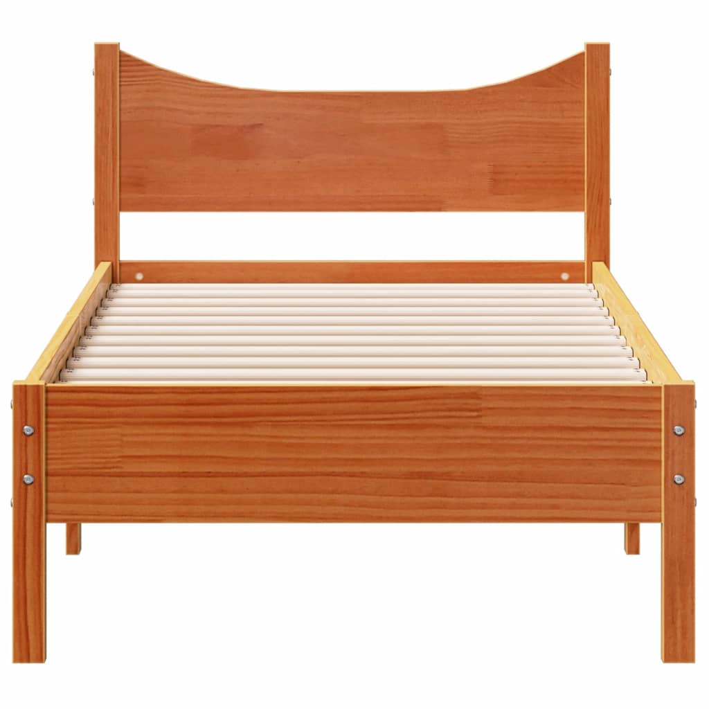 Bedframe zonder matras massief grenenhout wasbruin 90x190 cm is nu te koop bij PeponiXL, paradijselijk wonen!