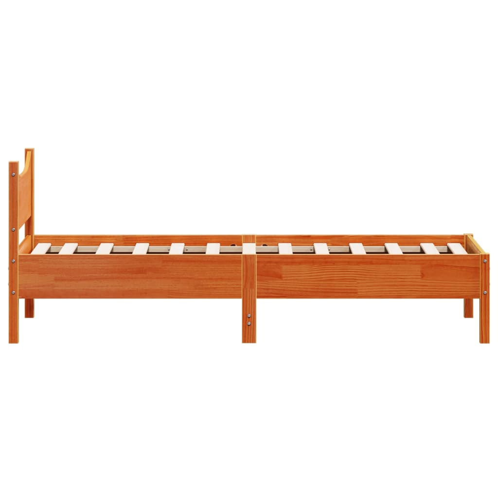 Bedframe zonder matras massief grenenhout wasbruin 90x190 cm is nu te koop bij PeponiXL, paradijselijk wonen!