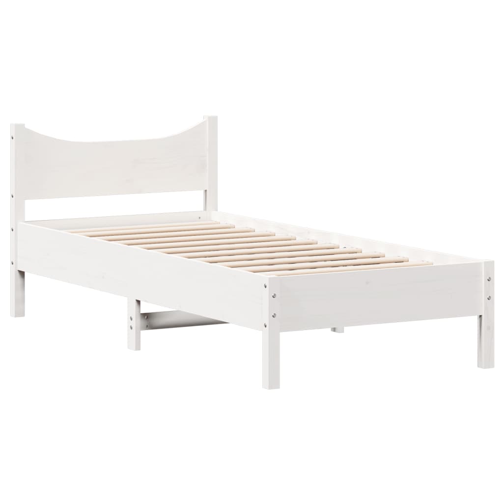 Bedframe zonder matras massief grenenhout wit 75x190 cm is nu te koop bij PeponiXL, paradijselijk wonen!