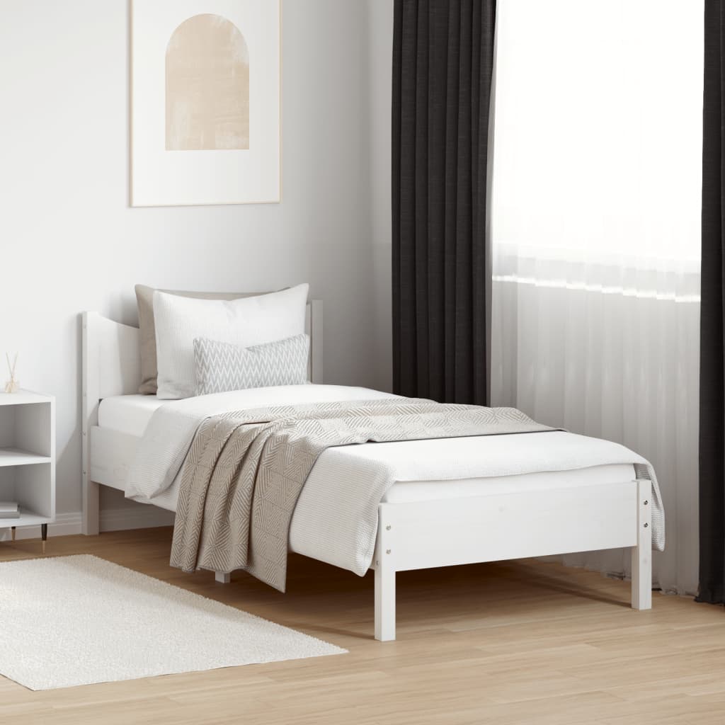 Bedframe zonder matras massief grenenhout wit 75x190 cm is nu te koop bij PeponiXL, paradijselijk wonen!