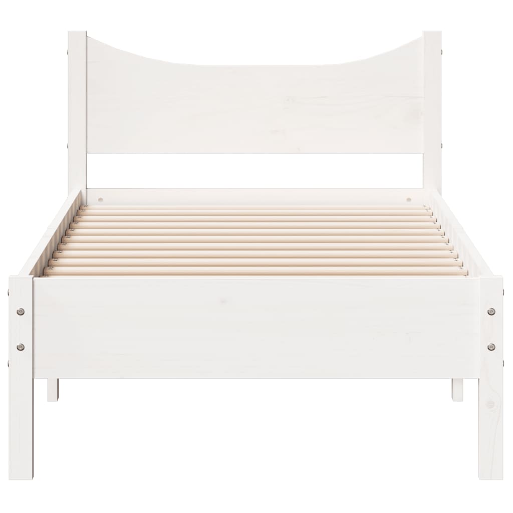 Bedframe zonder matras massief grenenhout wit 75x190 cm is nu te koop bij PeponiXL, paradijselijk wonen!