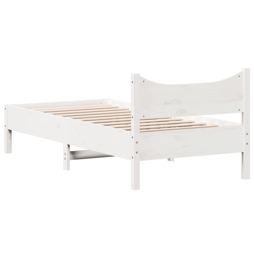 Bedframe zonder matras massief grenenhout wit 75x190 cm is nu te koop bij PeponiXL, paradijselijk wonen!