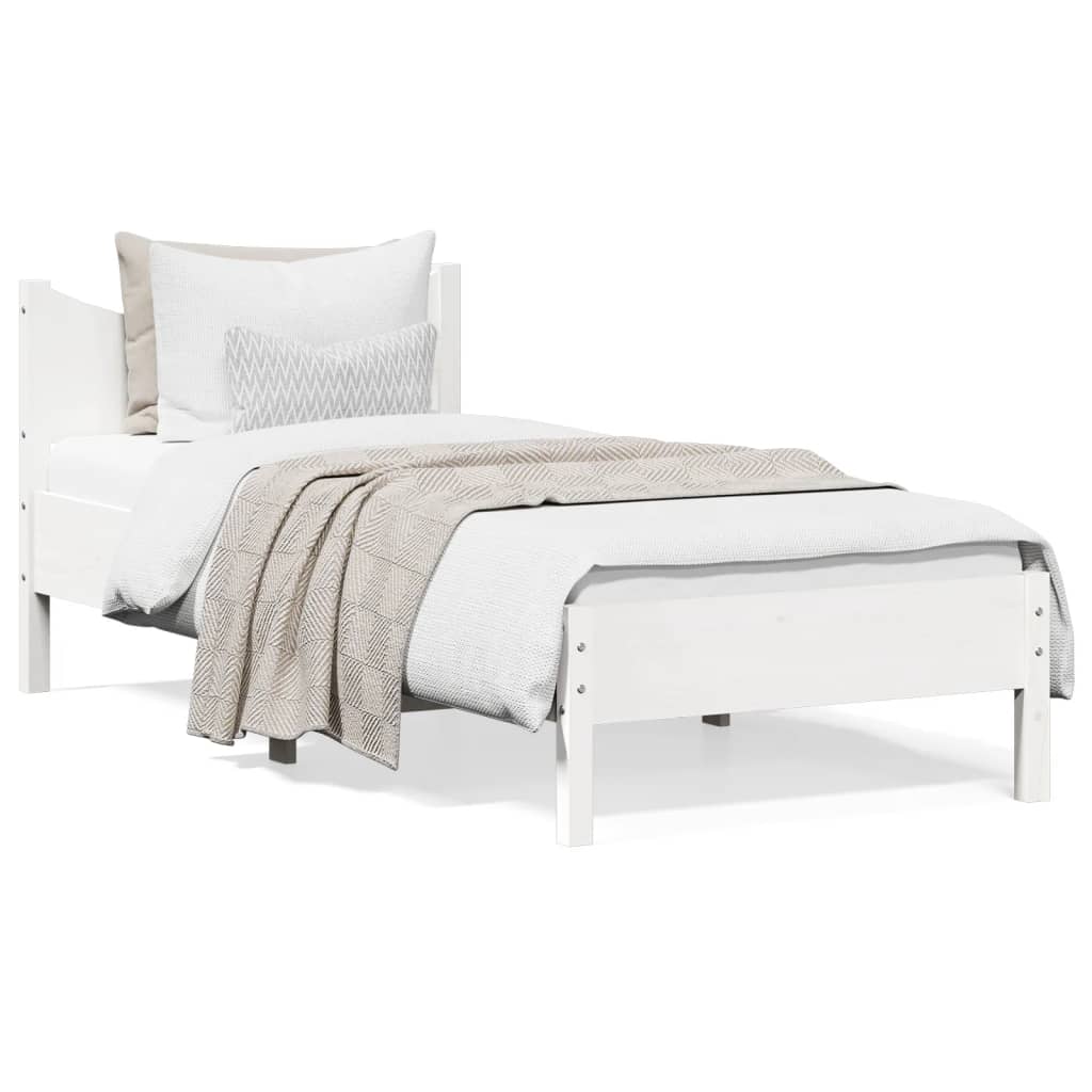 Bedframe zonder matras massief grenenhout wit 75x190 cm is nu te koop bij PeponiXL, paradijselijk wonen!