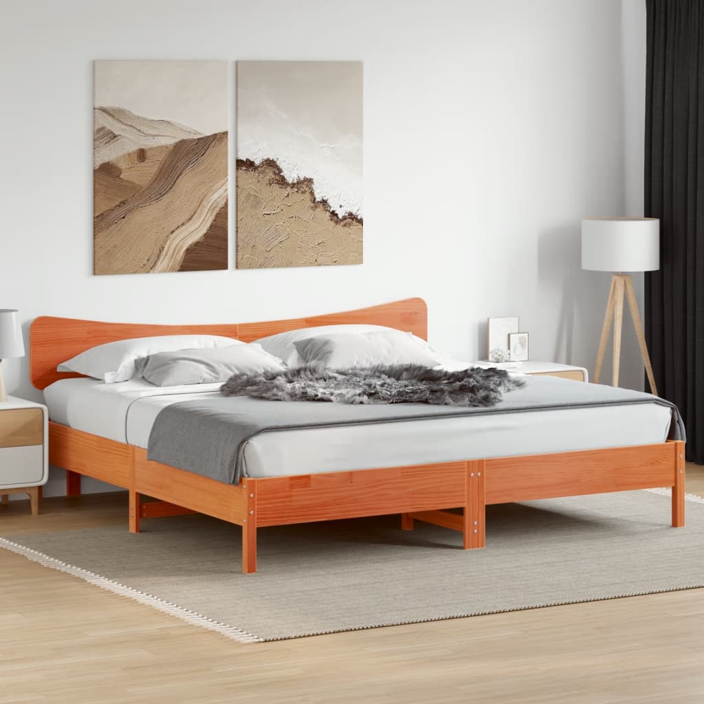 Hoofdbord 180 cm massief grenenhout wasbruin is nu te koop bij PeponiXL, paradijselijk wonen!