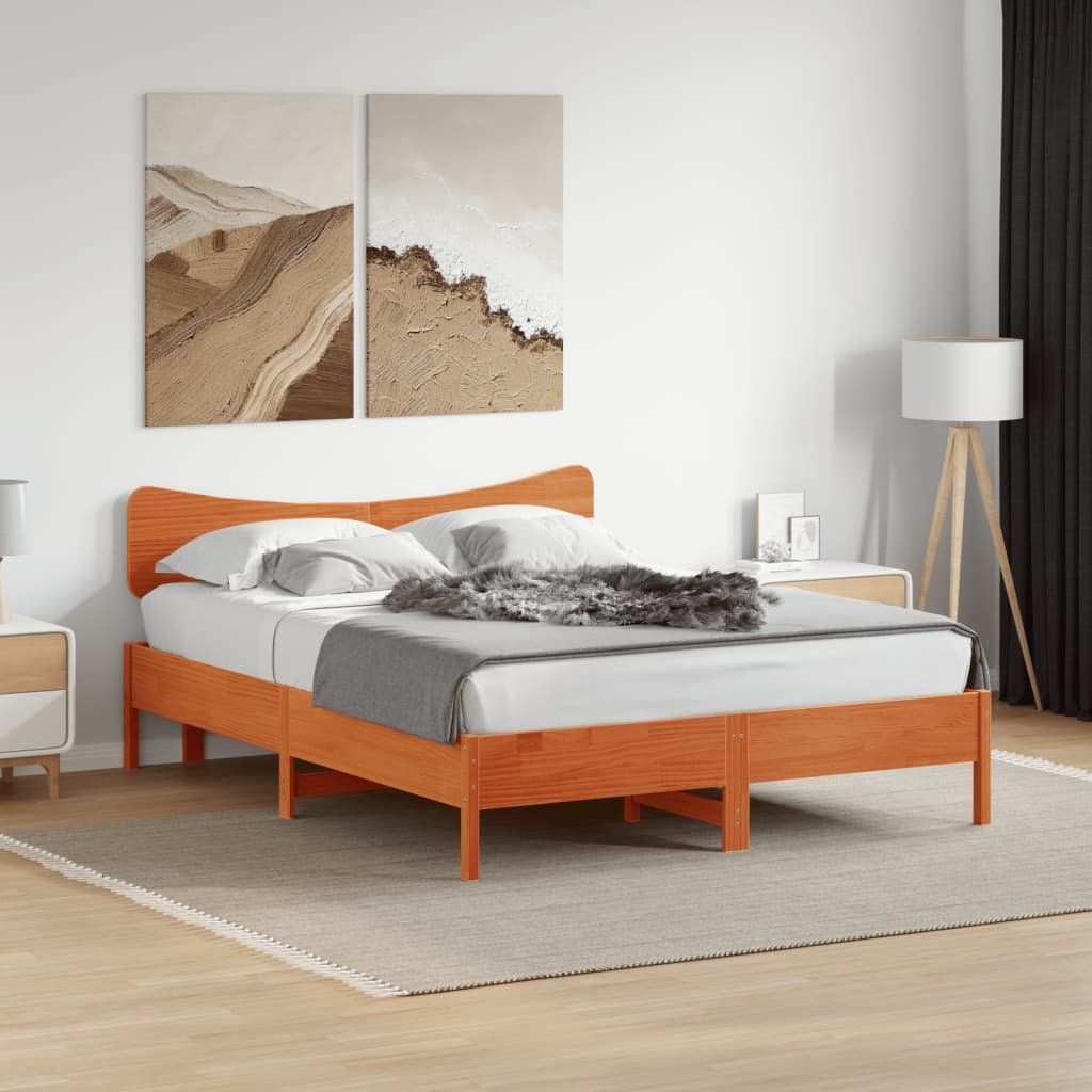 Hoofdbord 160 cm massief grenenhout wasbruin is nu te koop bij PeponiXL, paradijselijk wonen!