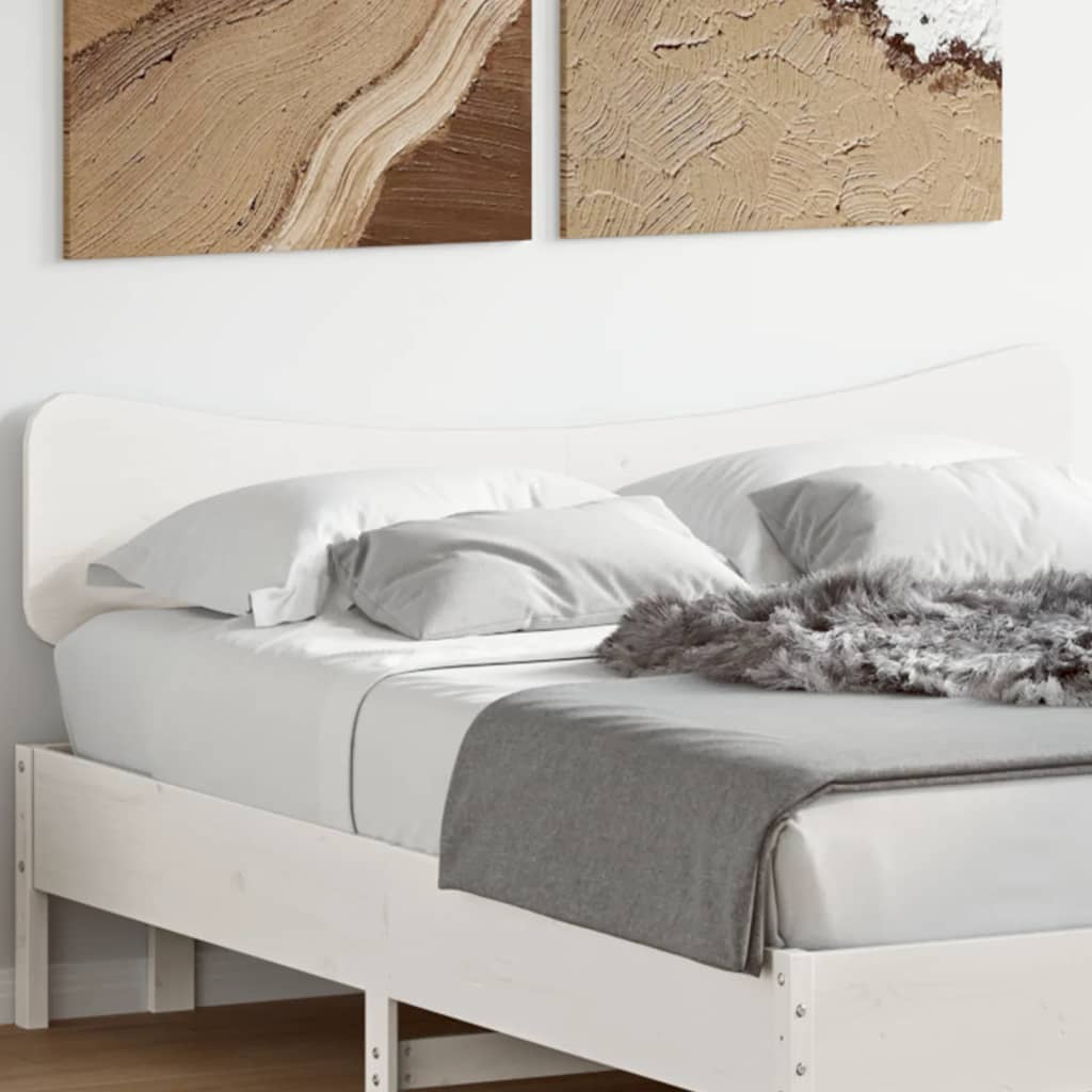Hoofdbord 140 cm massief grenenhout wit is nu te koop bij PeponiXL, paradijselijk wonen!