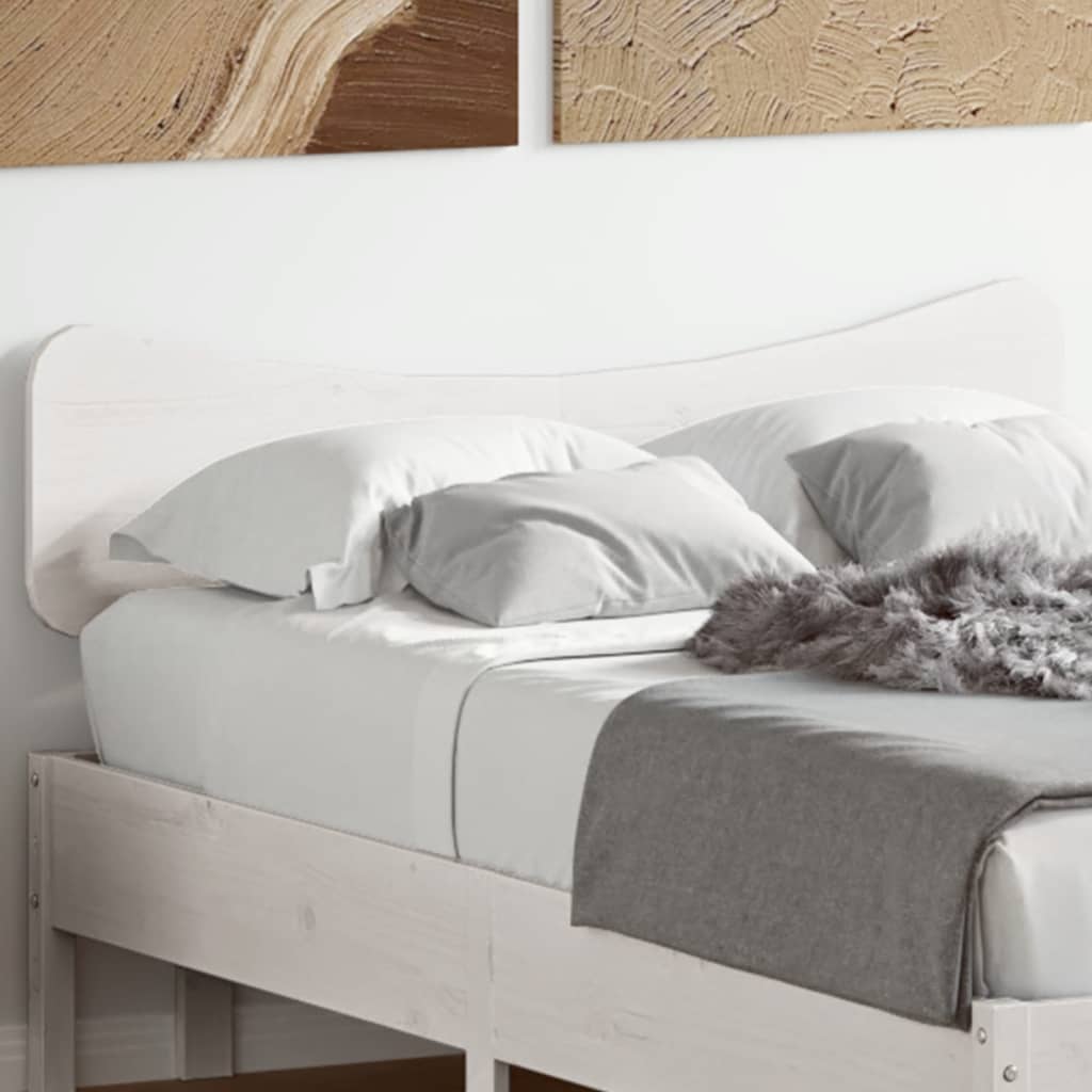 Hoofdbord 120 cm massief grenenhout wit is nu te koop bij PeponiXL, paradijselijk wonen!