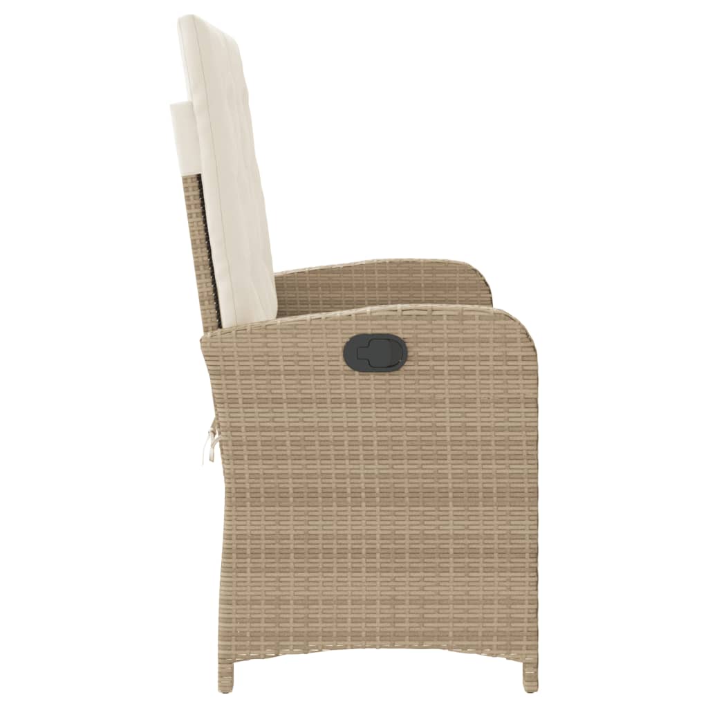Tuinbankje verstelbaar met kussens poly rattan beige is nu te koop bij PeponiXL, paradijselijk wonen!