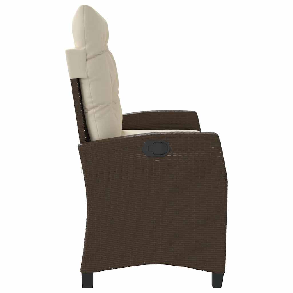 Tuinbankje verstelbaar met kussens poly rattan bruin is nu te koop bij PeponiXL, paradijselijk wonen!