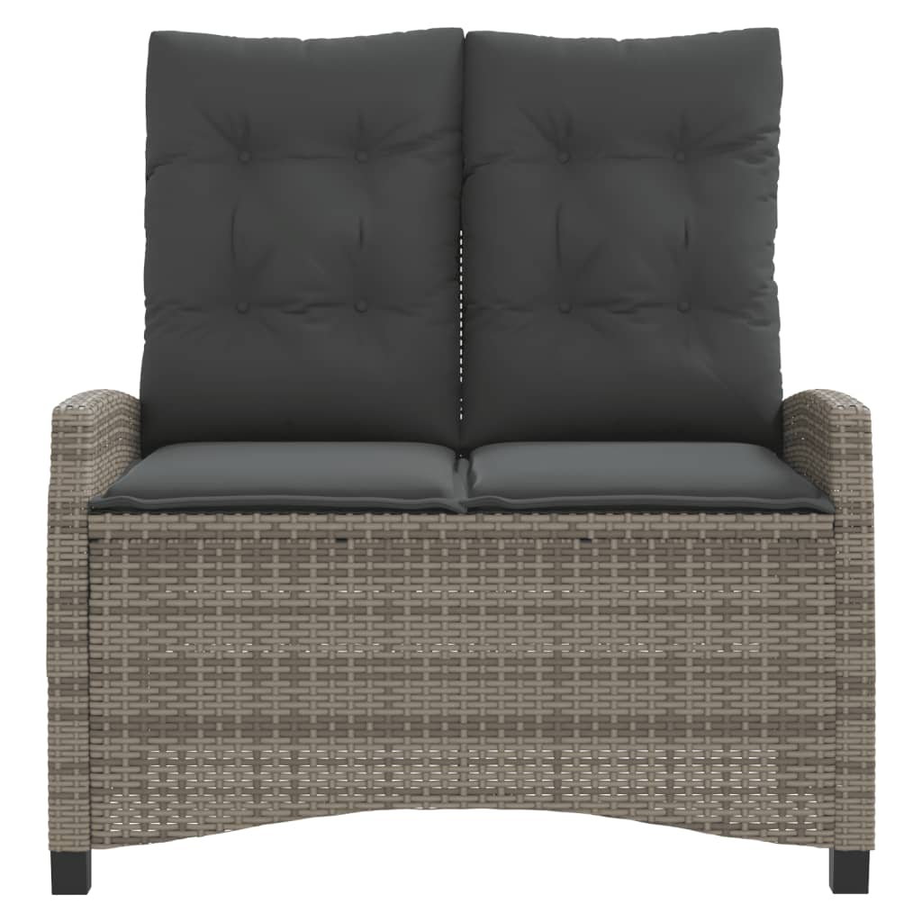 Tuinbankje verstelbaar met kussens poly rattan grijs is nu te koop bij PeponiXL, paradijselijk wonen!