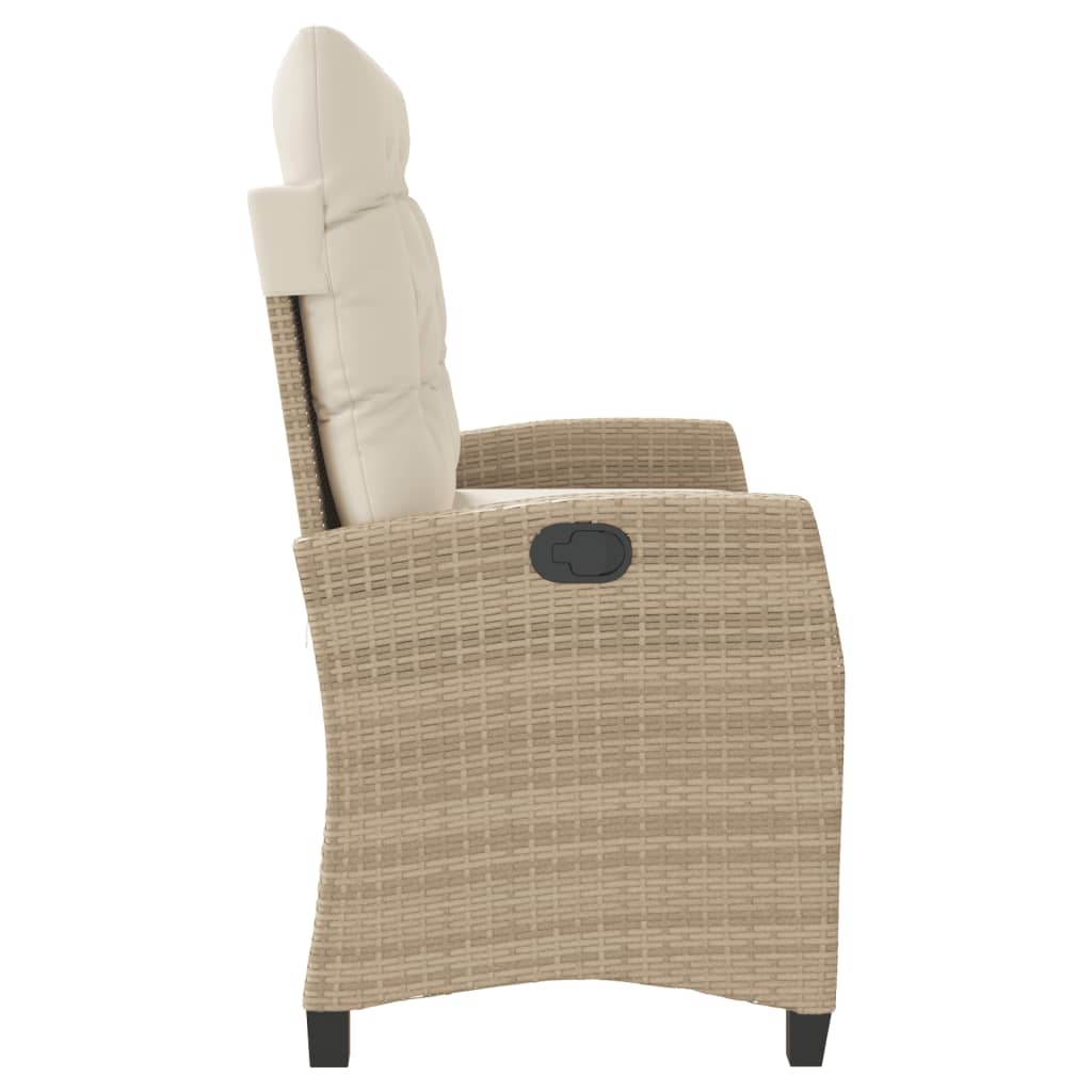 Tuinbankje verstelbaar met kussens poly rattan beige is nu te koop bij PeponiXL, paradijselijk wonen!