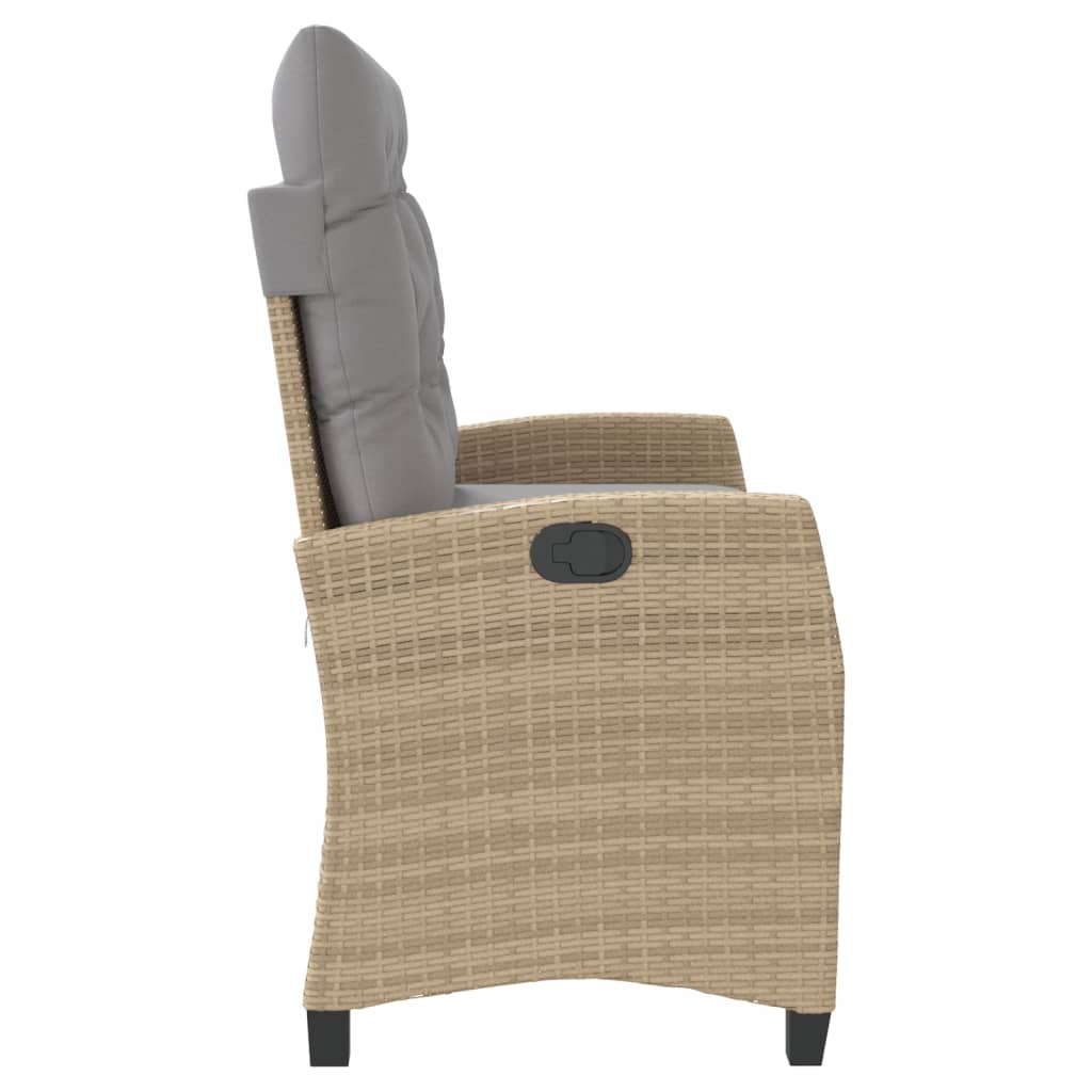 Tuinbankje verstelbaar met kussens poly rattan beige is nu te koop bij PeponiXL, paradijselijk wonen!