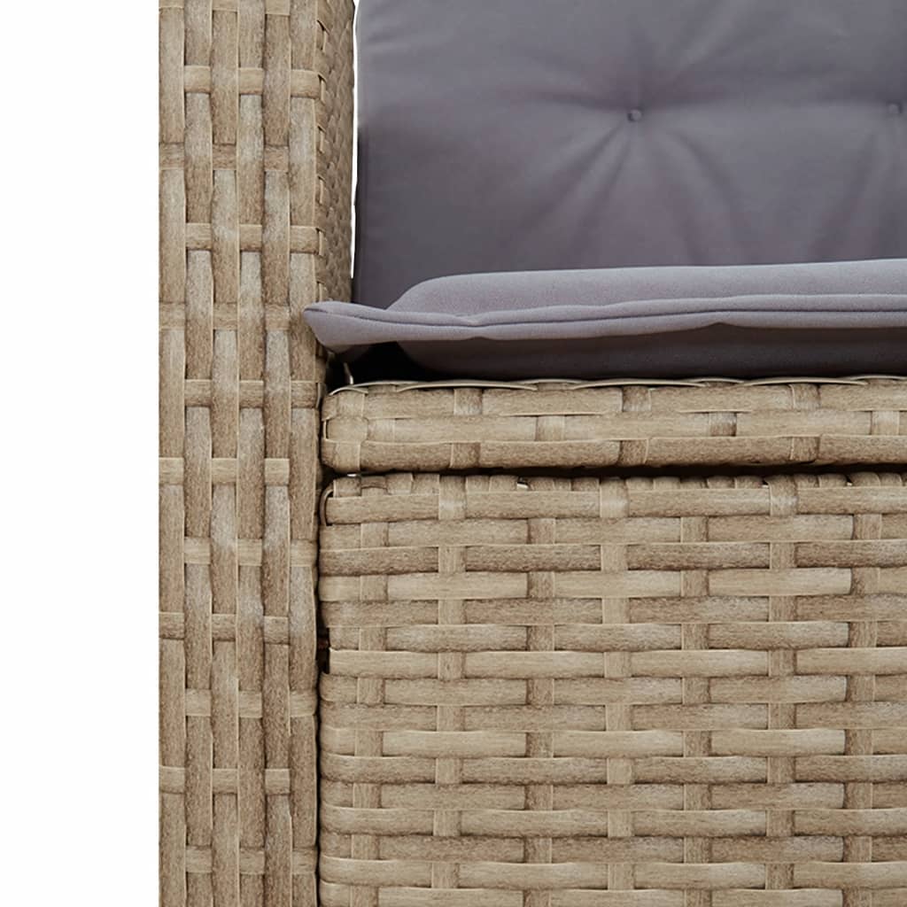 Tuinbankje verstelbaar met kussens poly rattan beige is nu te koop bij PeponiXL, paradijselijk wonen!