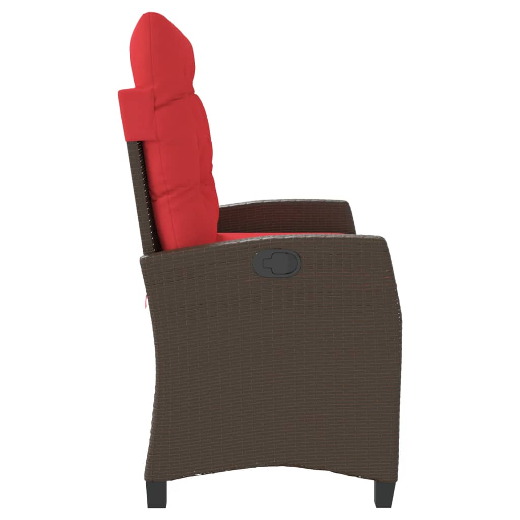 Tuinbankje verstelbaar met kussens poly rattan bruin is nu te koop bij PeponiXL, paradijselijk wonen!