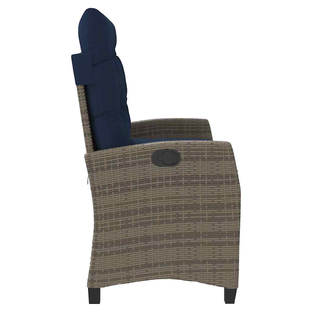 Tuinbankje verstelbaar met kussens poly rattan grijs is nu te koop bij PeponiXL, paradijselijk wonen!