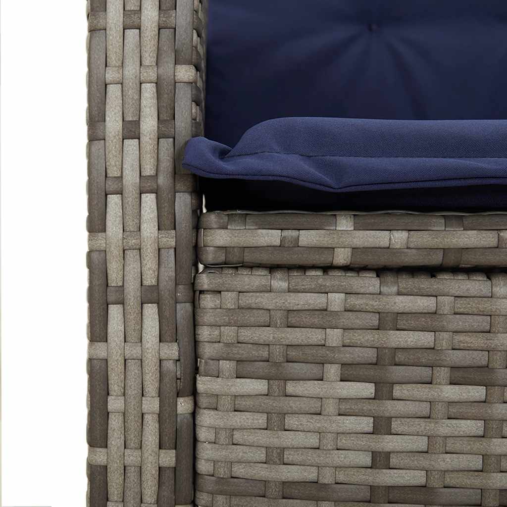 Tuinbankje verstelbaar met kussens poly rattan grijs is nu te koop bij PeponiXL, paradijselijk wonen!