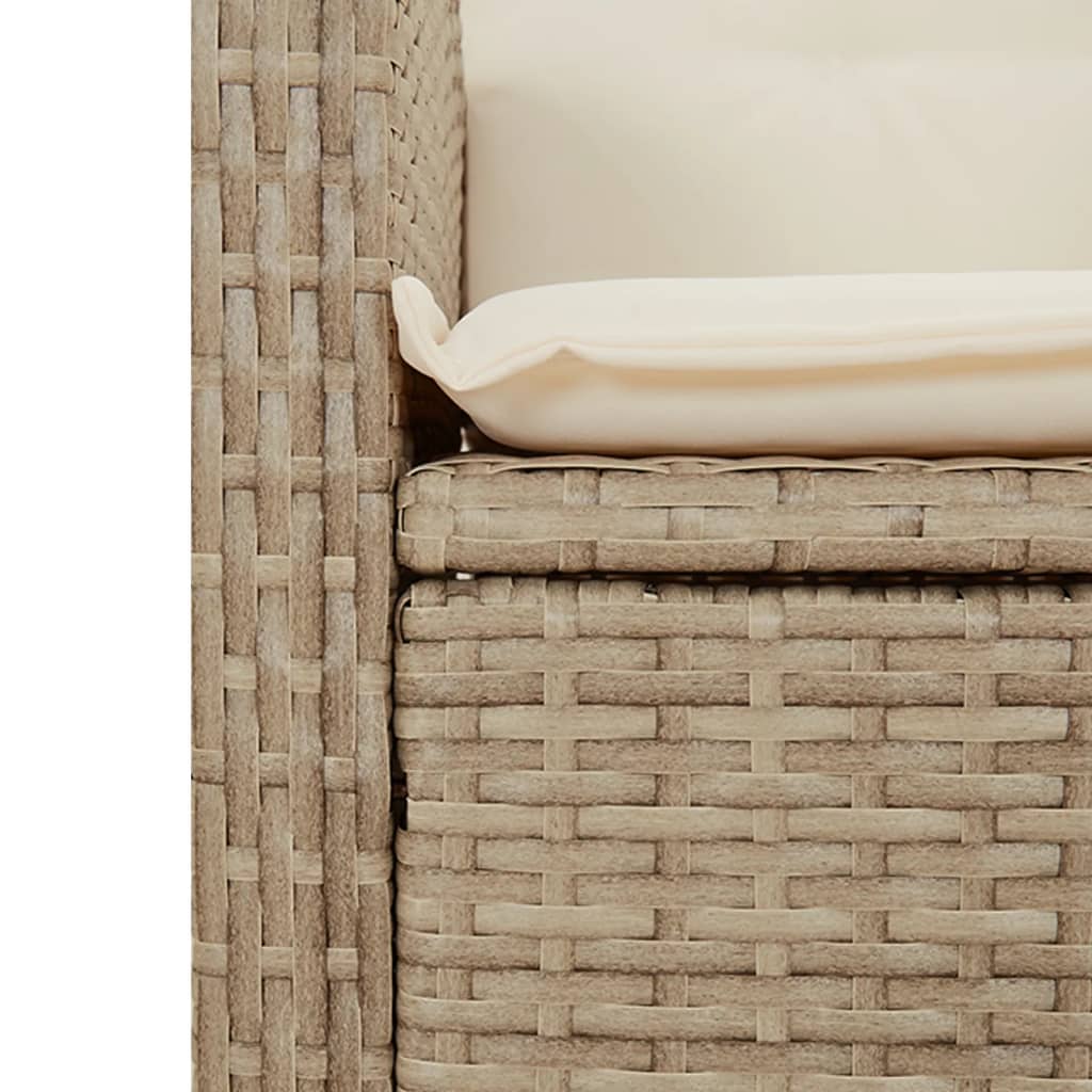 Tuinbankje verstelbaar met kussens poly rattan beige is nu te koop bij PeponiXL, paradijselijk wonen!