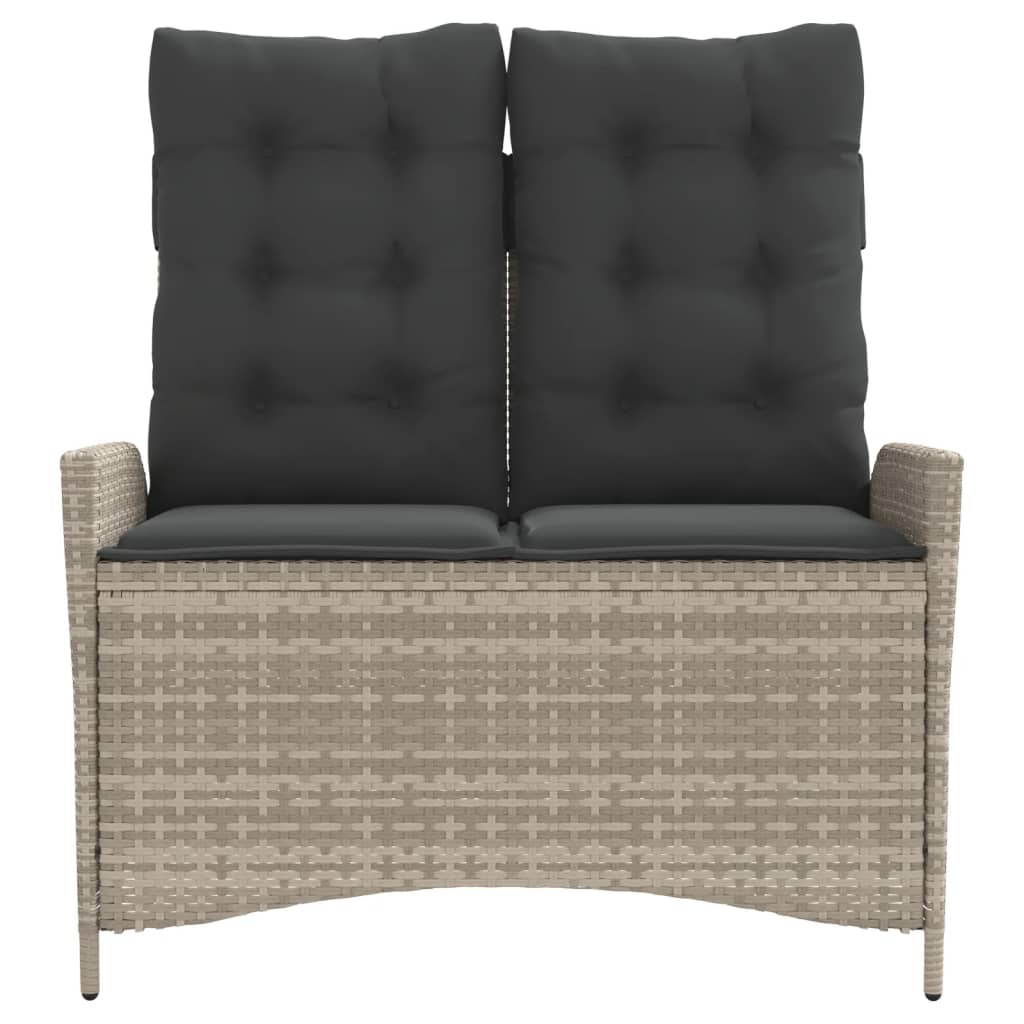 Tuinbankje verstelbaar met kussens poly rattan lichtgrijs is nu te koop bij PeponiXL, paradijselijk wonen!