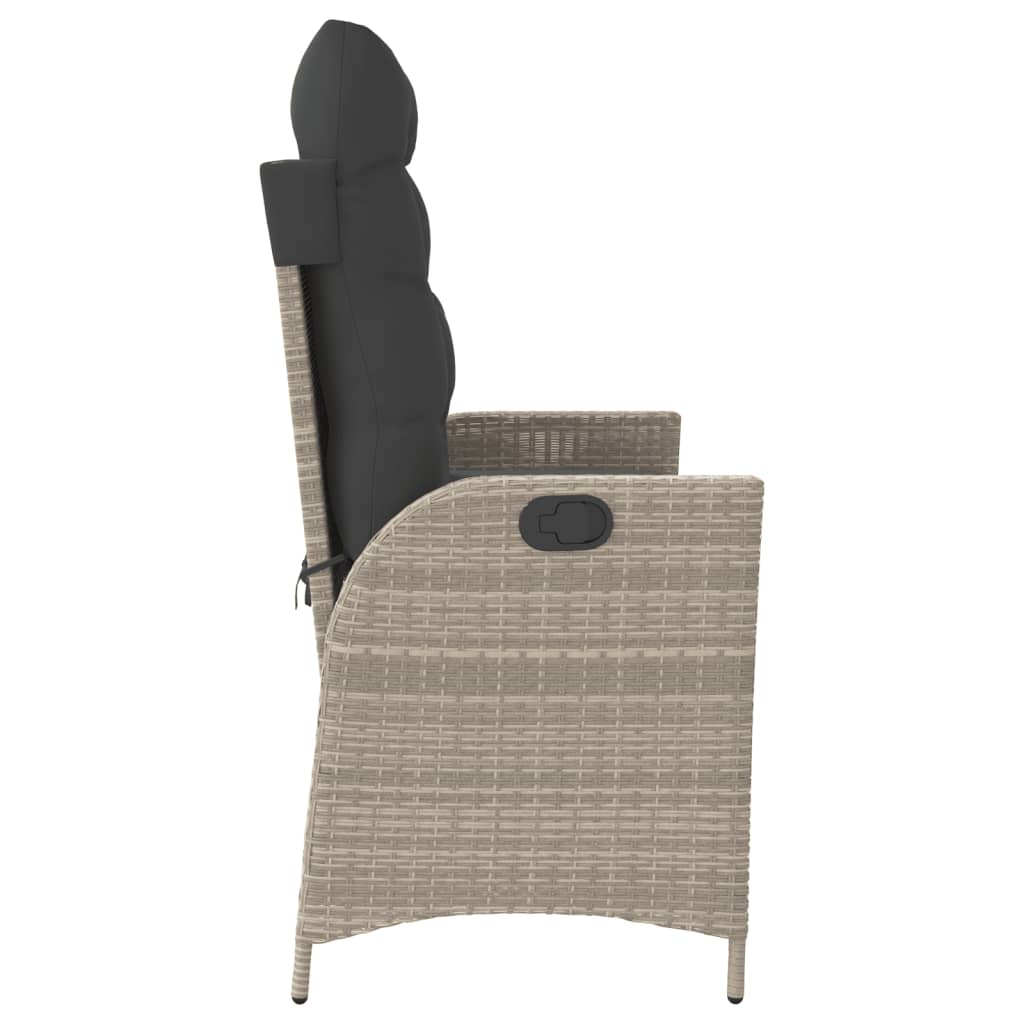 Tuinbankje verstelbaar met kussens poly rattan lichtgrijs is nu te koop bij PeponiXL, paradijselijk wonen!