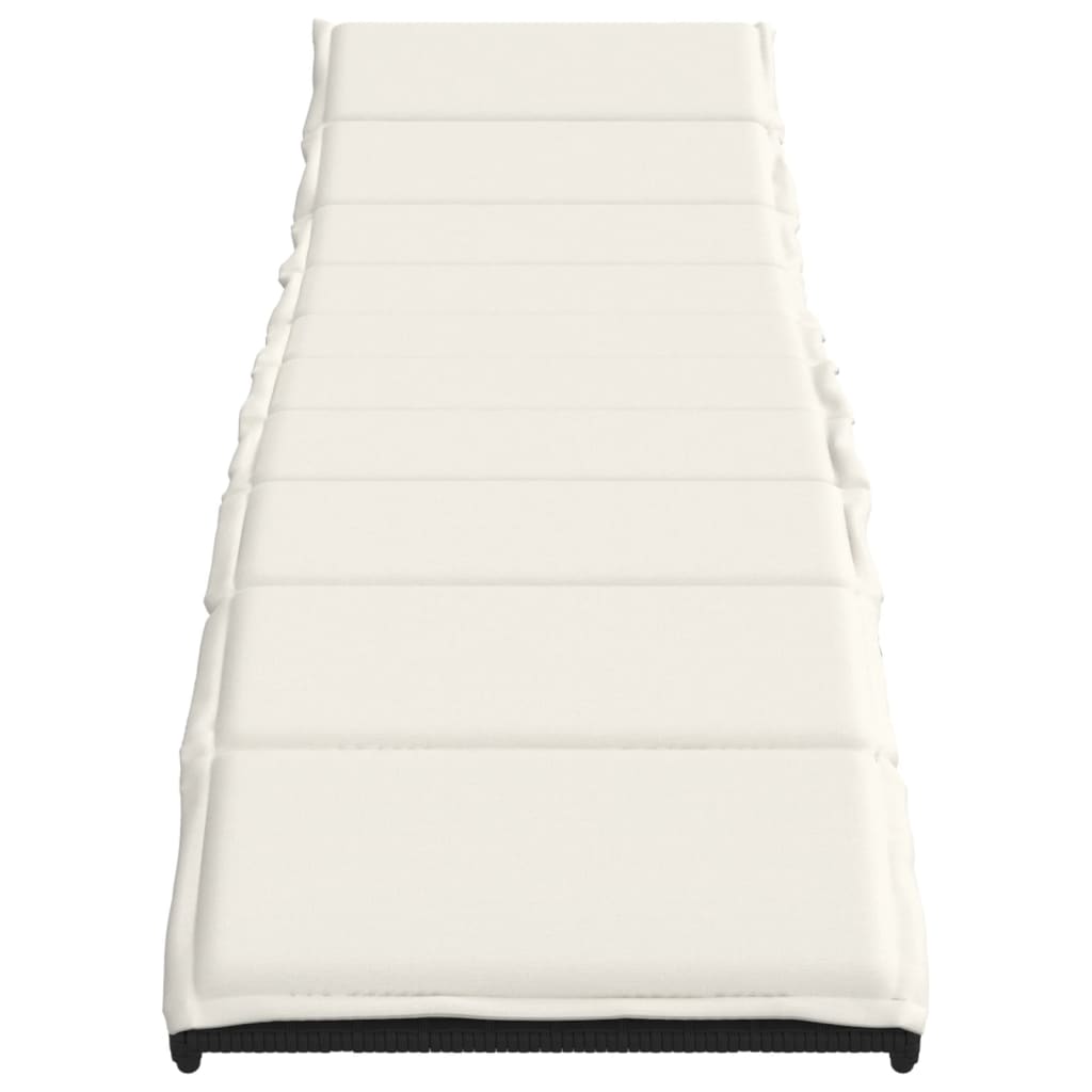 Ligbed met kussen 55x199x50 cm poly rattan zwart is nu te koop bij PeponiXL, paradijselijk wonen!