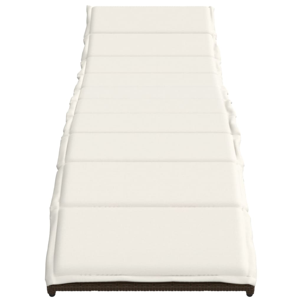 Ligbed met kussen 55x199x50 cm poly rattan bruin is nu te koop bij PeponiXL, paradijselijk wonen!