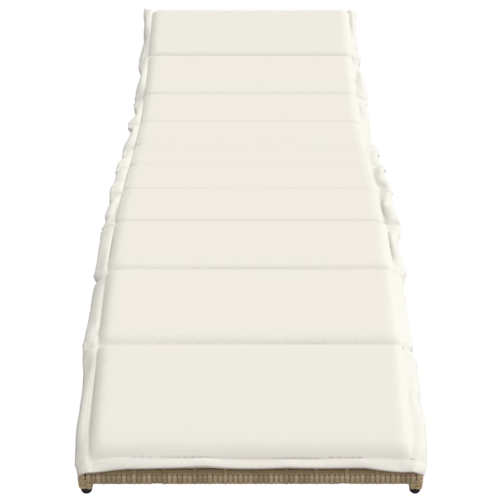 Ligbed met kussen 55x199x50 cm poly rattan beige is nu te koop bij PeponiXL, paradijselijk wonen!