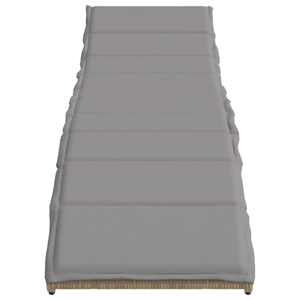Ligbed met kussen 55x199x50 cm poly rattan beige is nu te koop bij PeponiXL, paradijselijk wonen!