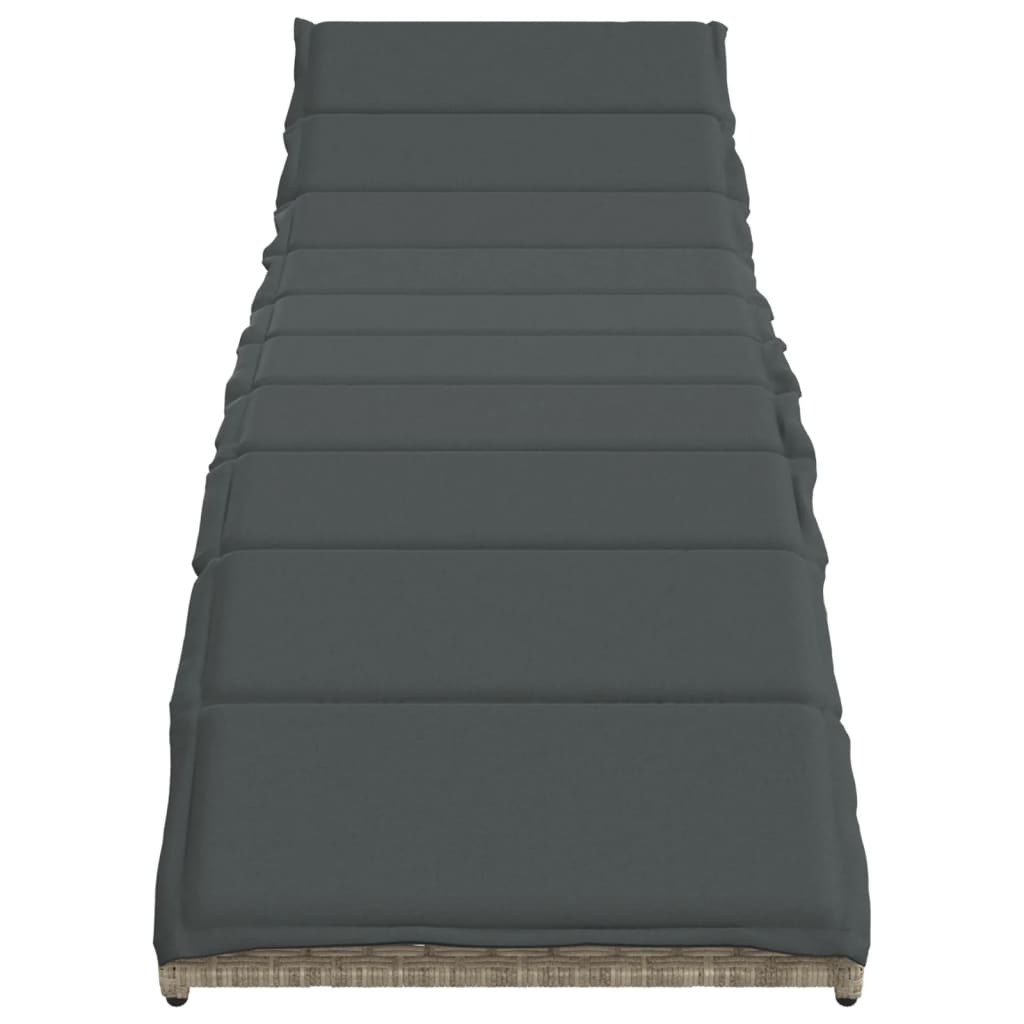 Ligbed met kussen 55x199x50 cm poly rattan lichtgrijs is nu te koop bij PeponiXL, paradijselijk wonen!