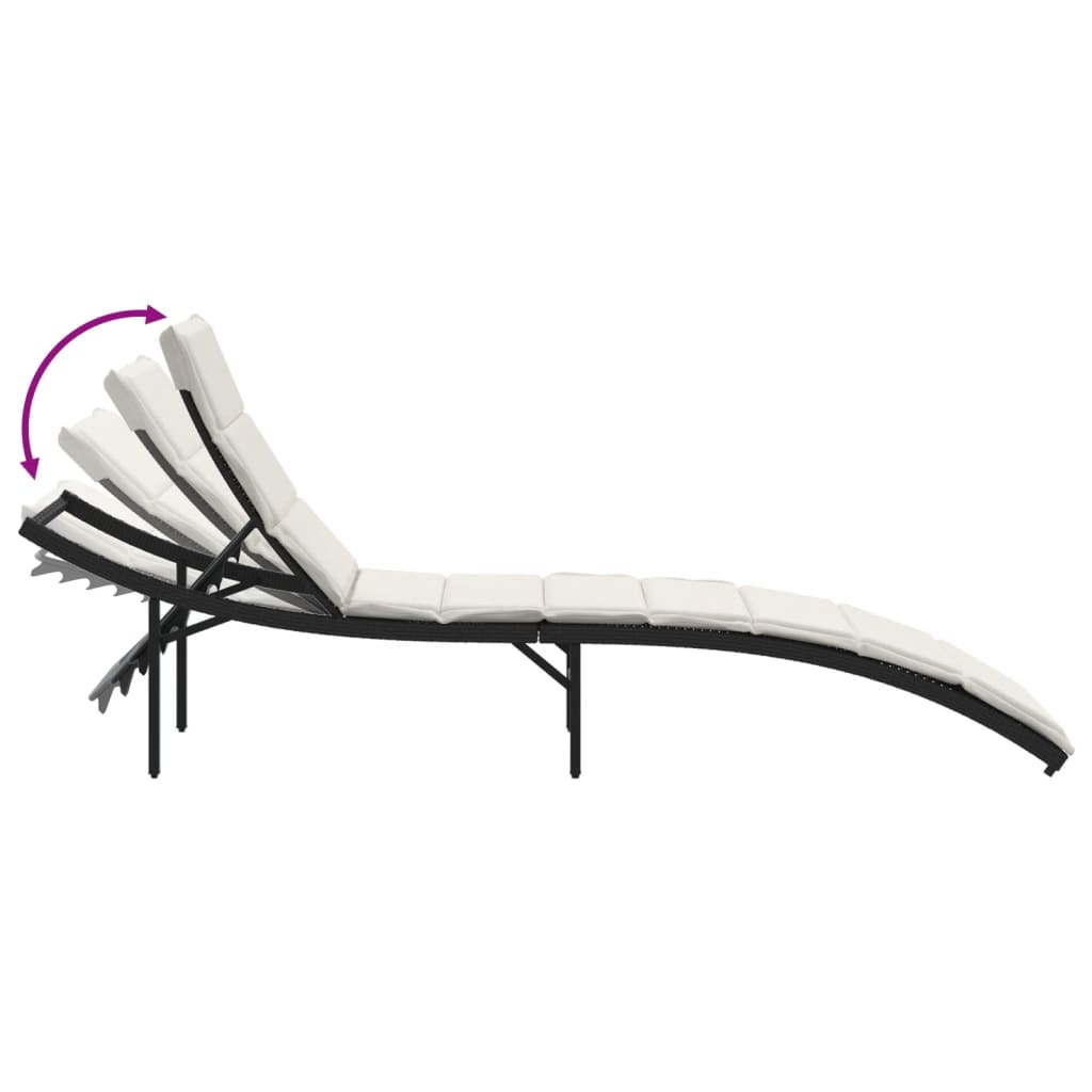 Ligbedden 2 st met tafel poly rattan zwart is nu te koop bij PeponiXL, paradijselijk wonen!