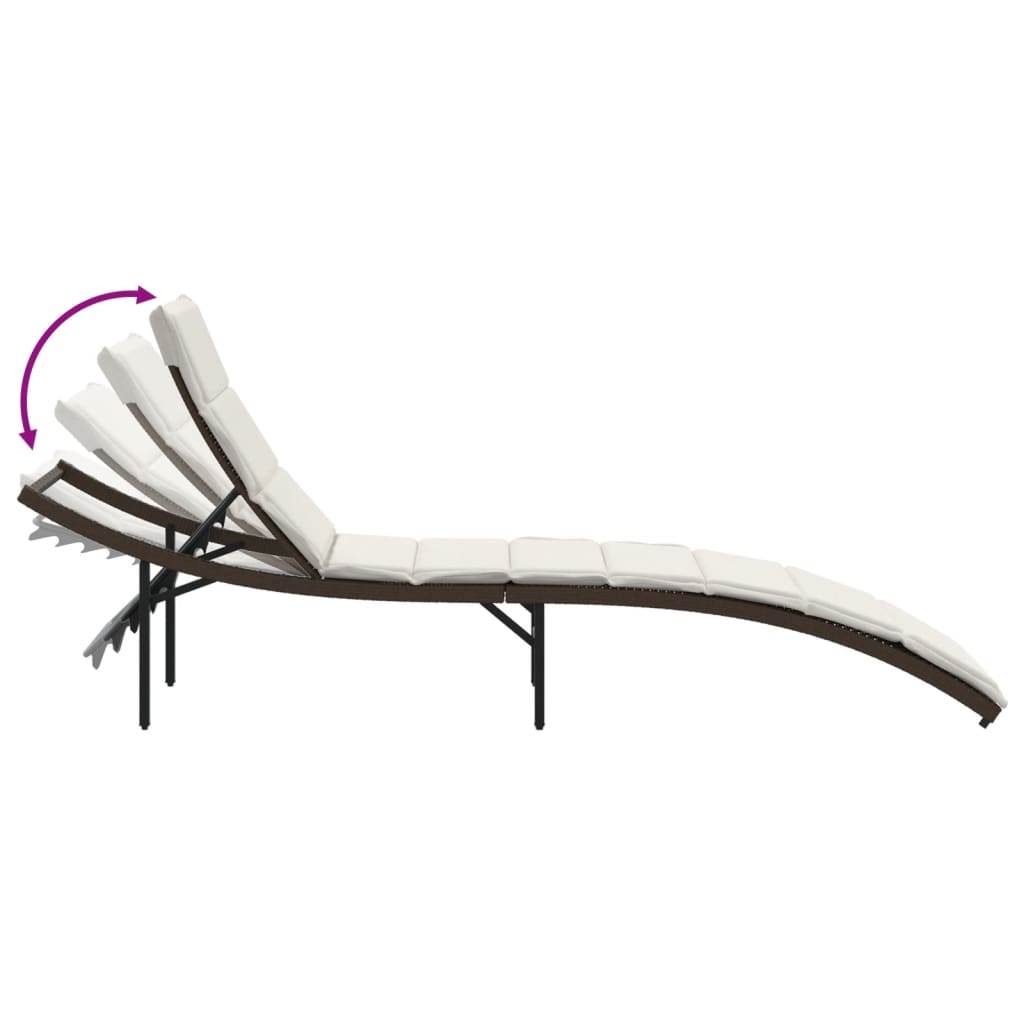 Ligstoelen 2 st met tafel poly rattan bruin is nu te koop bij PeponiXL, paradijselijk wonen!