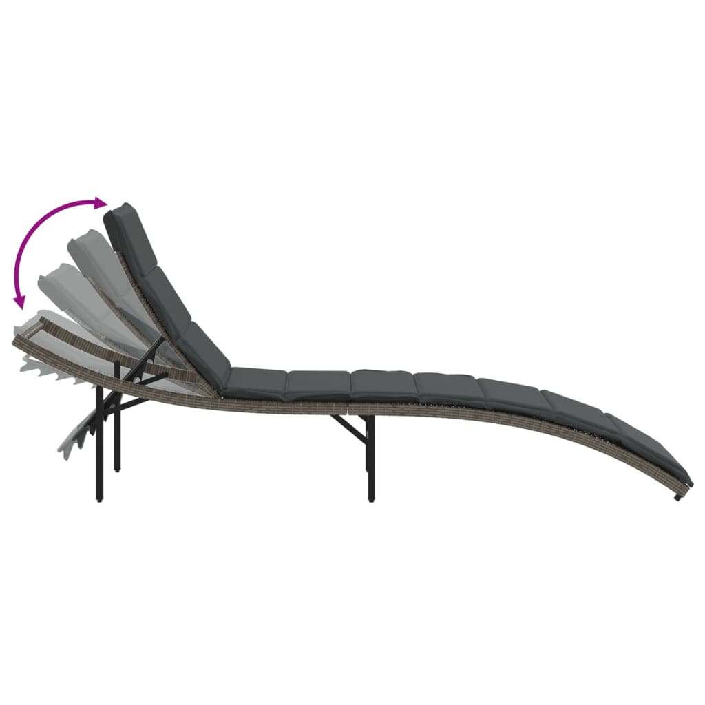 Ligbedden 2 st met tafel poly rattan grijs is nu te koop bij PeponiXL, paradijselijk wonen!
