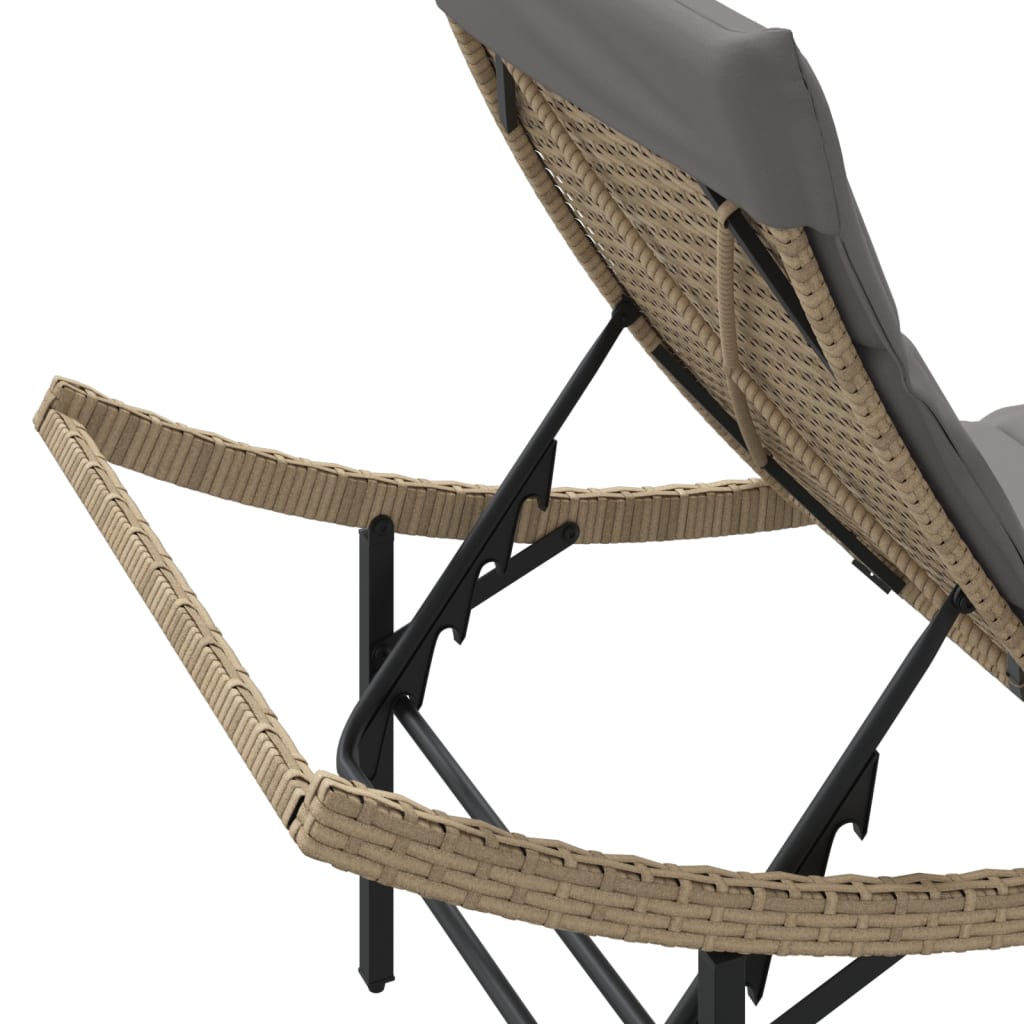 Ligstoelen 2 st met tafel poly rattan beige is nu te koop bij PeponiXL, paradijselijk wonen!