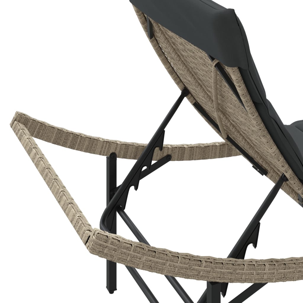 Ligbedden 2 st met tafel poly rattan lichtgrijs is nu te koop bij PeponiXL, paradijselijk wonen!