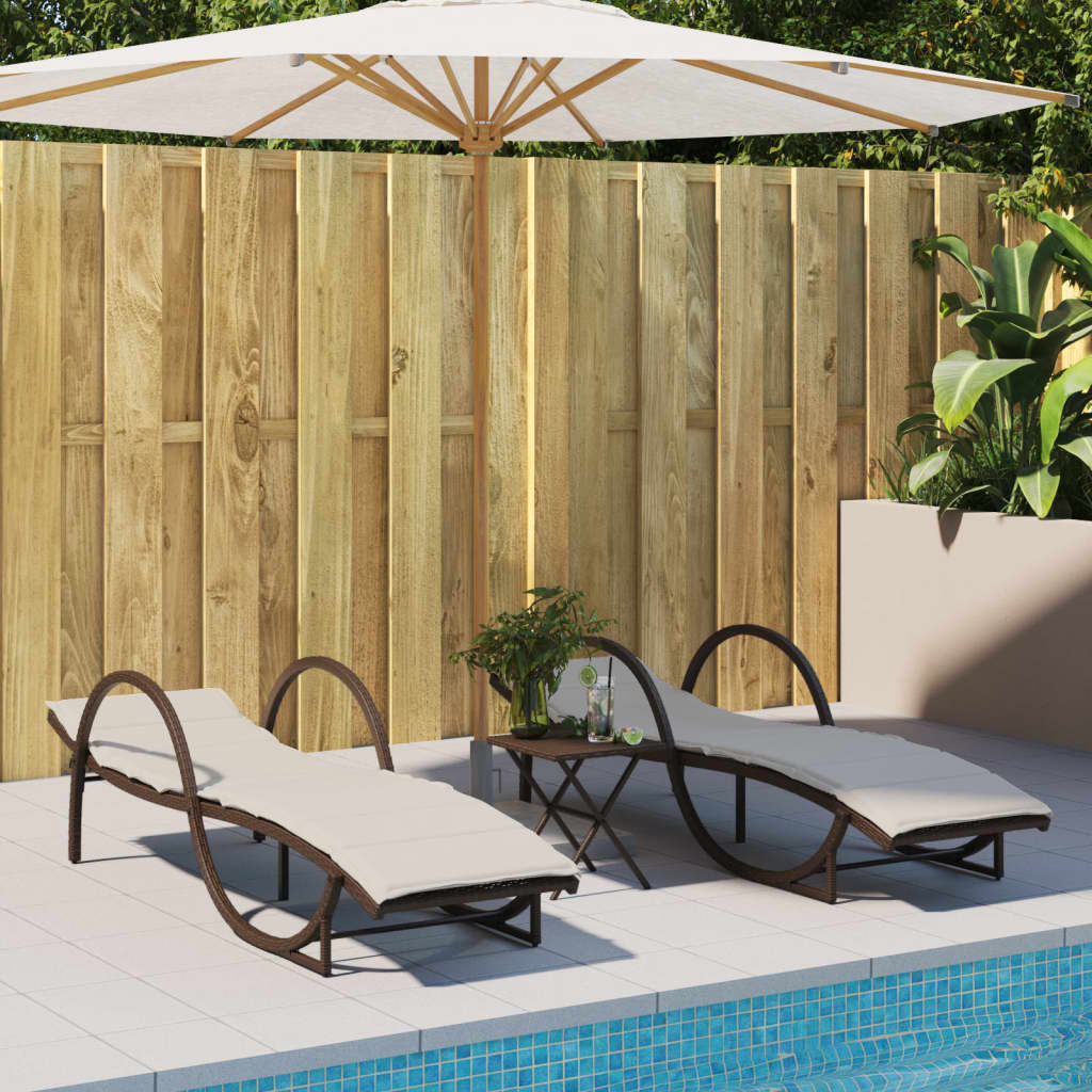 Ligbed met kussen 60x199x42 cm poly rattan bruin is nu te koop bij PeponiXL, paradijselijk wonen!