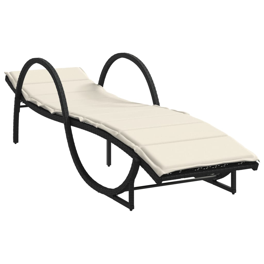 Ligbedden 2 st met tafel poly rattan zwart is nu te koop bij PeponiXL, paradijselijk wonen!