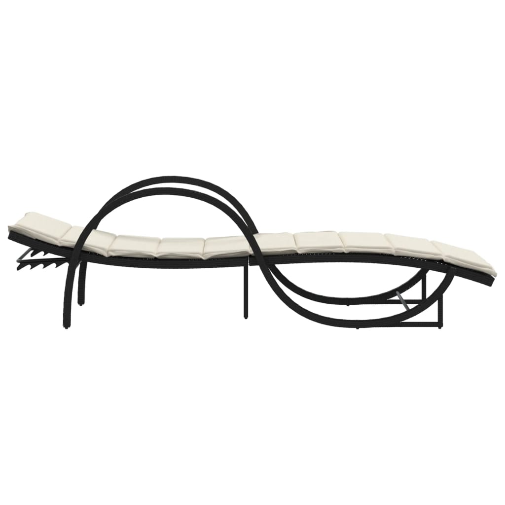 Ligbedden 2 st met tafel poly rattan zwart is nu te koop bij PeponiXL, paradijselijk wonen!
